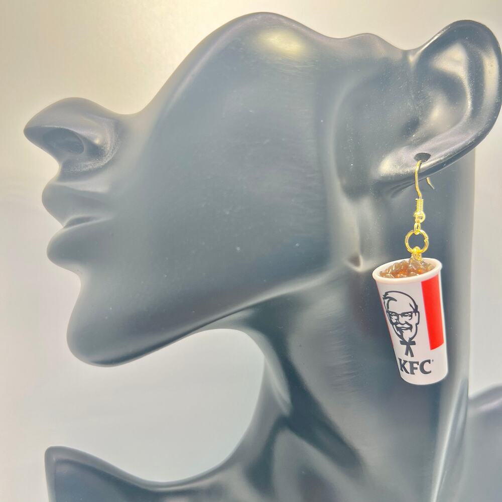 KFC Soda Earrings - Drink Earrings - Fast Food Earrings - Restaurant Earrings - Picture 8 of 9